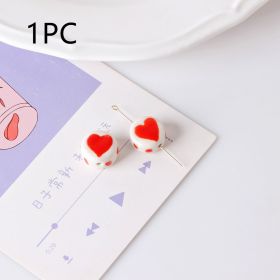 Red Rose Red Ceramic Tulip Small Square Beaded Diy Handmade Necklace Bracelet Accessories