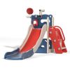 5 In 1 Kids Slide and Climber Playset, Freestanding Toddler Playground with Basketball Hoop, Telescope, Ball and Storage Space for Indoor Outdoor