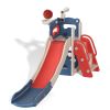 5 In 1 Kids Slide and Climber Playset, Freestanding Toddler Playground with Basketball Hoop, Telescope, Ball and Storage Space for Indoor Outdoor