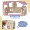 6 in 1 Toddler Slide and Swing Set, Kids Playground Climber Slide Playset with Fairy House, Freestanding Slide for Babies