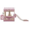 6 in 1 Toddler Slide and Swing Set, Kids Playground Climber Slide Playset with Fairy House, Freestanding Slide for Babies