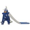 Kids Swing and Slide Set 3-in-1 Slide with Basketball Hoop for Indoor and Outdoor Activity Center,Blue+Gray
