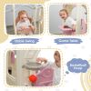 6 in 1 Toddler Slide and Swing Set, Kids Playground Climber Slide Playset with Fairy House, Freestanding Slide for Babies