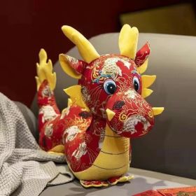 Dragon Year Mascot Doll Flower Cloth (Option: Jinghuabu Wealth Luck-Length 30cm)