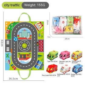 Off-road Vehicle Bag Carpet Ringing Paper Toy Car (Option: Cloth Car Set 6 Cars 150g)