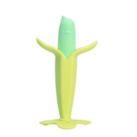 Baby 3D Banana Corn Fruit Silicone Gum Teeth Grinding Stick Toy (Option: Green Penguin)
