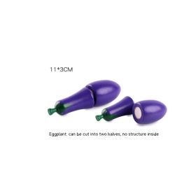 Wooden Vegetable Magnetic Children's Play House Cut Fruit Toys (Option: Eggplant)