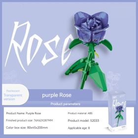 Colorful Purple Rose Preserved Flower Ornaments (Option: Fantasy Purple Rose)