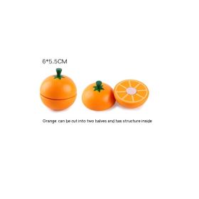 Wooden Vegetable Magnetic Children's Play House Cut Fruit Toys (Option: Orange Orange)