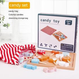 Simulation Play House Selling Car Candy Set Wooden Children Popcorn Wooden Kitchenware (Option: Candy)