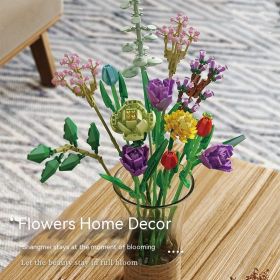 Assembling Puzzle Small Particles Building Blocks (Option: 655001 Preserved Fresh Flower)