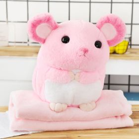 Mouse Doll Cute Sleeping Doll Pillow Plush Toy Hand Warmers Three In One Blanket Car Cushion (Option: Pink-Hand Warmers 40 × 35)