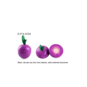 Wooden Vegetable Magnetic Children's Play House Cut Fruit Toys (Option: Purple Plum)