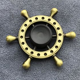 Bronze Alloy Fingertip Gyro Relieving Spinning Top Rotating Hand Spinner (Option: Helmsman style)