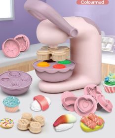 Children's Colorful Mud Toys Suit Creative Handmade Colored Flour Colored Clay Mold Plasticene (Option: A Hamburger Maker)