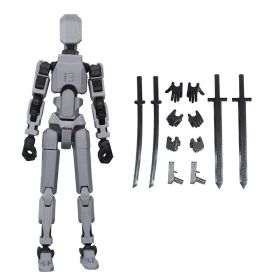 3D Printing More Than Movable Joint Doll Lucky 13 Full Body Movable Robot (Option: Gray Black)