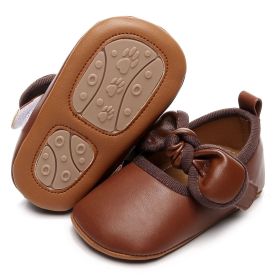 Fashion Toddler Bow Princess Shoes (Option: Brown-Inner Length 11cm)
