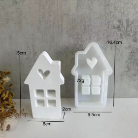Heart-shaped Chimney House Decoration Silicone Plaster Mold (Option: Large Size)