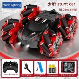 Remote Control Car Toy Gesture Induction Drift Electric Tumbling (Option: Red Music Remote Control-Standard Package)