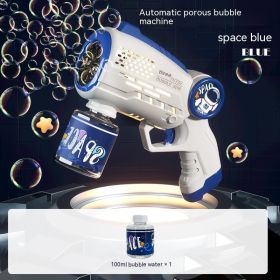 Space Bubble Gun Electric Fully Automatic Children's Handheld (Color: Blue)
