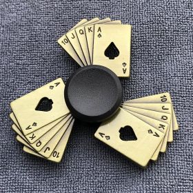 Bronze Alloy Fingertip Gyro Relieving Spinning Top Rotating Hand Spinner (Option: Playing cards)