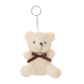 Bow Tie Teddy Bear Plush Toy Little Bear Doll Small Pendant (Option: Beige-9cm)