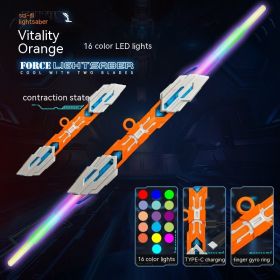 Cool Retractable Laser Sword Vs Children's Luminous Sword 16 Colorful Rechargeable Toys (Option: Vibrant Orange)