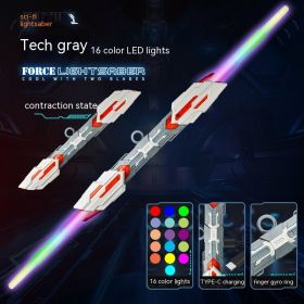 Cool Retractable Laser Sword Vs Children's Luminous Sword 16 Colorful Rechargeable Toys (Option: High Grade Gray)