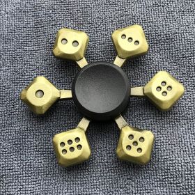 Bronze Alloy Fingertip Gyro Relieving Spinning Top Rotating Hand Spinner (Option: Dice style)