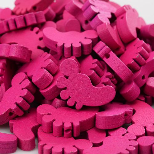 Cartoon Color Cute Little Feet Wooden Bead Children's Handmade Bead Material Jewelry Pendant Accessories