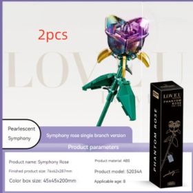 Colorful Purple Rose Preserved Flower Ornaments (Option: Magic Color Black Rose2pcs)