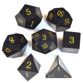 Dice Board Game Casual Game Multi-sided Digital Sieve Seven Tablets Suit (Option: Golden Sand)