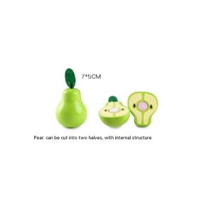 Wooden Vegetable Magnetic Children's Play House Cut Fruit Toys (Option: Pear)