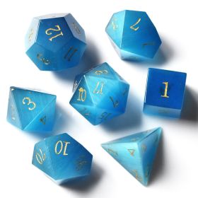 Dice Board Game Casual Game Multi-sided Digital Sieve Seven Tablets Suit (Option: Sea Blue Cat Eye)