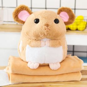 Mouse Doll Cute Sleeping Doll Pillow Plush Toy Hand Warmers Three In One Blanket Car Cushion (Option: Brown-Hand Warmers 40 × 35)