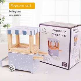 Simulation Play House Selling Car Candy Set Wooden Children Popcorn Wooden Kitchenware (Option: Popcorn Sales Pushcart)