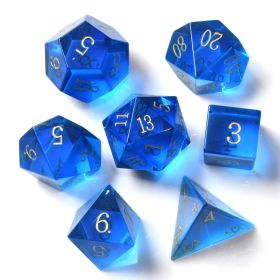 Dice Board Game Casual Game Multi-sided Digital Sieve Seven Tablets Suit (Option: Blue Glass)