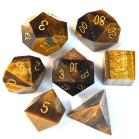 Dice Board Game Casual Game Multi-sided Digital Sieve Seven Tablets Suit (Option: Yellow Tiger Stone)