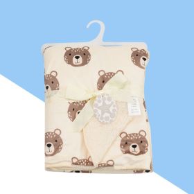 Babies' Woolen Blanket Baby Double Layer Super Soft Plush Blanket (Option: Yellow Bear-75X100cm)
