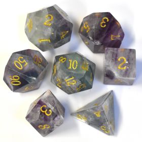 Dice Board Game Casual Game Multi-sided Digital Sieve Seven Tablets Suit (Option: Colorful Fluorite)