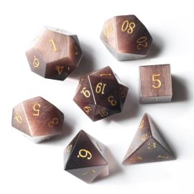 Dice Board Game Casual Game Multi-sided Digital Sieve Seven Tablets Suit (Option: Brown Cat's Eye)