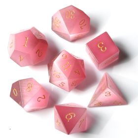 Dice Board Game Casual Game Multi-sided Digital Sieve Seven Tablets Suit (Option: Pink Cat's Eye)