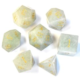 Dice Board Game Casual Game Multi-sided Digital Sieve Seven Tablets Suit (Option: Green Aventurine)