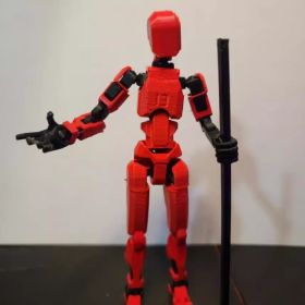 Multi-Jointed Movable Shapeshift Robot 2.0 3D Printed Mannequin Dummy Action Model Doll Toy Kid Gift (Option: Chinese Red)