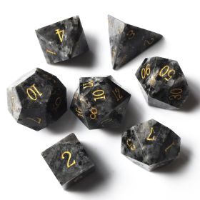 Dice Board Game Casual Game Multi-sided Digital Sieve Seven Tablets Suit (Option: Labradorite)