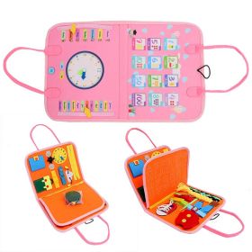 Felt Learning Board Early Education Children (Option: Pink Flip Style 2)
