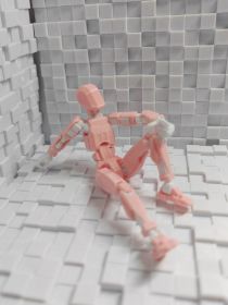 Multi-Jointed Movable Shapeshift Robot 2.0 3D Printed Mannequin Dummy Action Model Doll Toy Kid Gift (Option: Kawaii Pink)