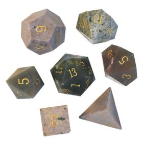 Dice Board Game Casual Game Multi-sided Digital Sieve Seven Tablets Suit (Option: Indian Agate)