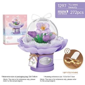 Building Block Bouquet With Light Small Particles Educational Toys (Option: 1297 Models)
