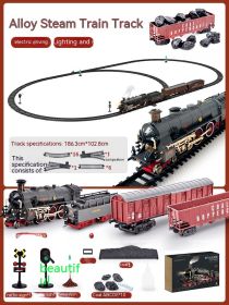 Children's Electric Train Simulation Retro (Option: Style4-3rechargeable battery)